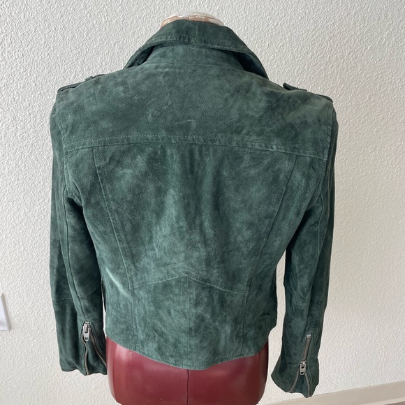 SL8 Green Suede Bikers Jacket - Picture 4 of 4